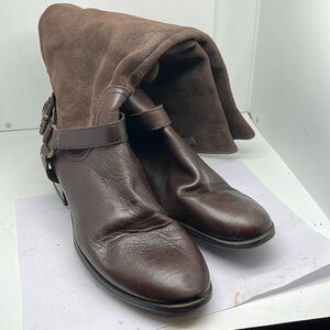 Ralph Lauren brown leather/Suede calf high boots